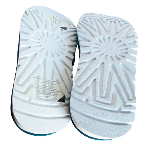 UGG Kenton Men's Slippers Sz 10 M Deep Teal Suede Slipper Sheepskin Fur Shoes - Picture 11 of 13